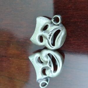 Vintage comedy and tragedy drama pin.